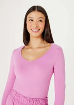 Blusa Feminina Básica Slim Manga Longa