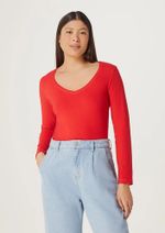 Blusa Feminina Básica Slim Manga Longa