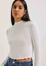 Blusa Feminina Manga Longa Cropped Canelada