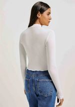 Blusa Feminina Manga Longa Cropped Canelada