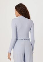 Blusa Feminina Manga Longa Cropped Canelada