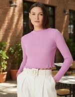 Blusa Feminina Manga Longa Cropped Canelada