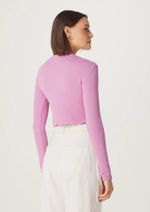Blusa Feminina Manga Longa Cropped Canelada