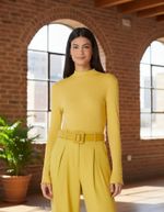 Blusa Feminina Manga Longa Cropped Canelada