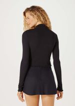 Blusa Feminina Manga Longa Cropped Canelada