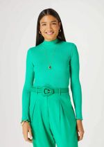 Blusa Feminina Manga Longa Cropped Canelada