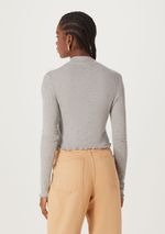 Blusa Feminina Manga Longa Cropped Canelada
