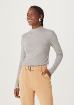 Blusa Feminina Manga Longa Cropped Canelada