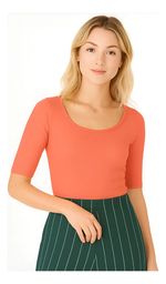 Blusa Feminina Básica Em Ribana