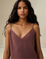 Vestido Midi Em Peach Touch Com Fenda