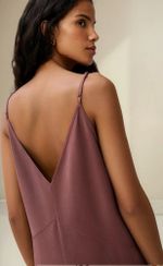 Vestido Midi Em Peach Touch Com Fenda