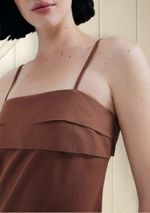 Vestido Curto Alças Removíveis Com Linho
