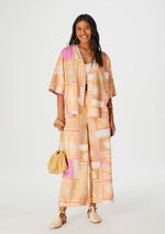 Kimono Feminino Manga 3/4 Estampado