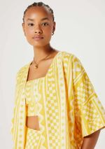 Kimono Feminino Manga 3/4 Estampado