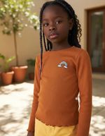Blusa Infantil Menina Manga Longa Em Ribana