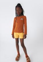 Blusa Infantil Menina Manga Longa Em Ribana
