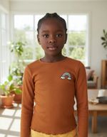Blusa Infantil Menina Manga Longa Em Ribana