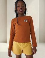 Blusa Infantil Menina Manga Longa Em Ribana