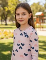 Blusa Infantil Menina Manga Longa Em Ribana