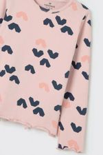 Blusa Infantil Menina Manga Longa Em Ribana