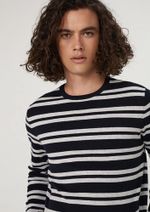 Blusão Básico Masculino Listrado Em Tricô De Algodão