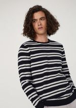 Blusão Básico Masculino Listrado Em Tricô De Algodão