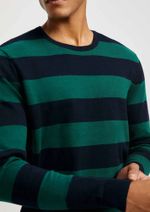 Blusão Básico Masculino Listrado Em Tricô De Algodão