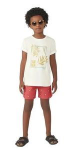 Shorts Infantil Menino Estampado Em Tactel