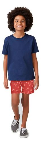 Shorts Infantil Menino Estampado Em Tactel