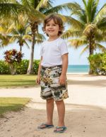 Shorts Infantil Menino Estampado Em Tactel