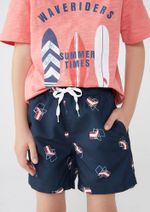 Shorts Infantil Menino Estampado Em Tactel