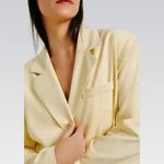 Blazer Feminino Regular Com Linho Amarelo P