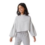 Blusa Em Moletom Infantil Menina Mangas Amplas