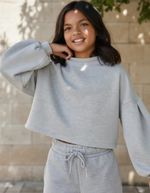 Blusa Em Moletom Infantil Menina Mangas Amplas