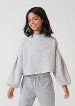 Blusa Em Moletom Infantil Menina Mangas Amplas