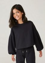 Blusa Em Moletom Infantil Menina Mangas Amplas