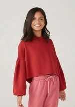 Blusa Em Moletom Infantil Menina Mangas Amplas