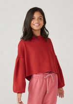 Blusa Em Moletom Infantil Menina Mangas Amplas