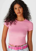 Blusa Feminina Manga Curta Com Frufru Em Ribana