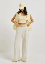 Regata Básica Feminina Cropped Em Ribana Canelada