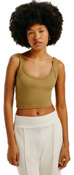 Regata Básica Feminina Cropped Em Ribana Canelada