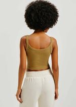 Regata Básica Feminina Cropped Em Ribana Canelada