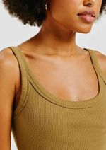 Regata Básica Feminina Cropped Em Ribana Canelada
