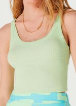 Regata Básica Feminina Cropped Em Ribana Canelada