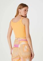 Regata Básica Feminina Cropped Em Ribana Canelada