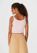 Regata Básica Feminina Cropped Em Ribana Canelada
