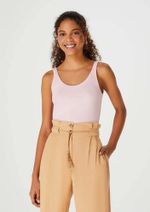 Regata Básica Feminina Cropped Em Ribana Canelada