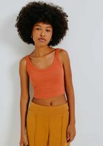 Regata Básica Feminina Cropped Em Ribana Canelada