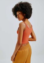 Regata Básica Feminina Cropped Em Ribana Canelada