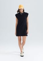 Vestido Curto Muscle Em Ribana Preto M